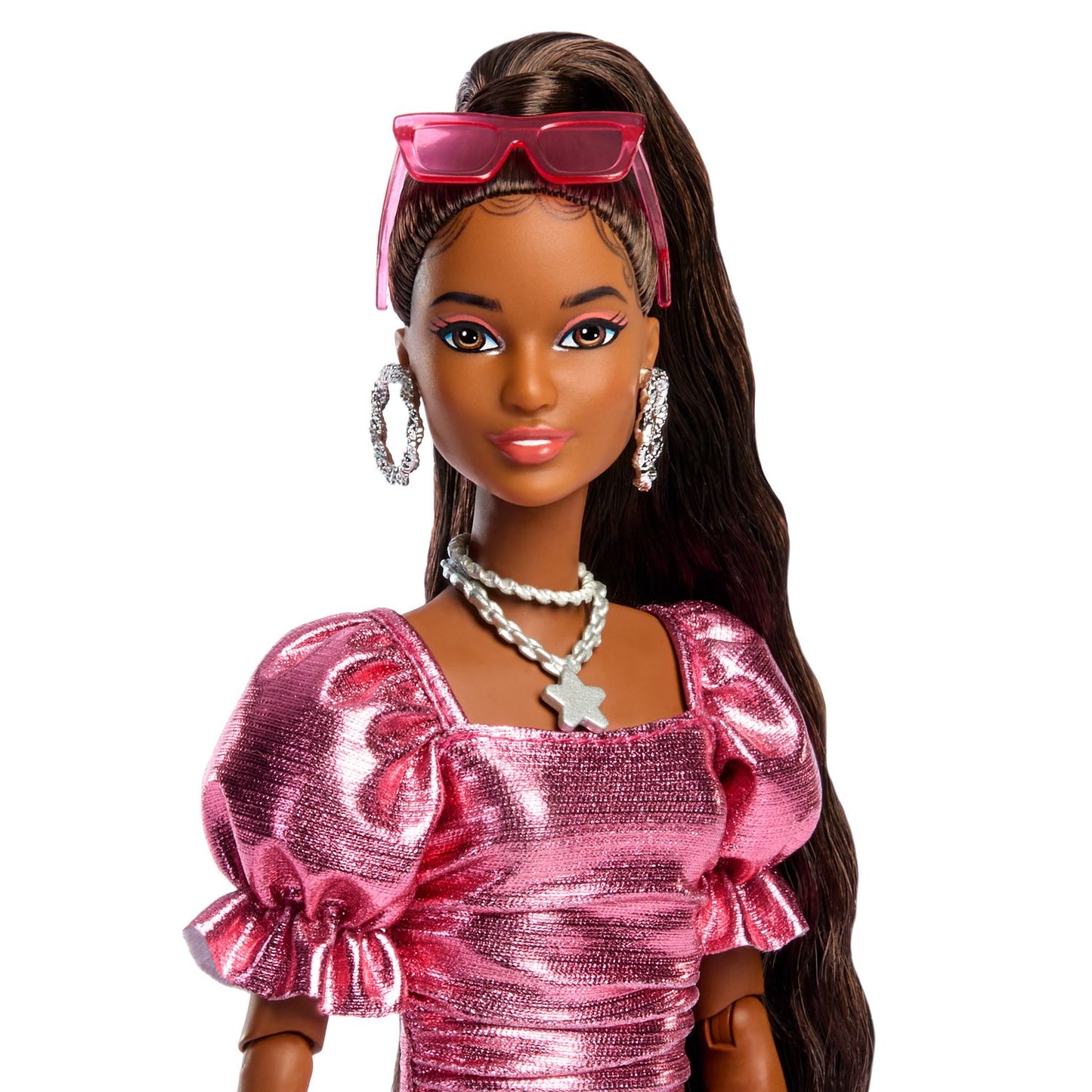 Barbie Doll in Glitter Pink Bubble Dress with Accessories