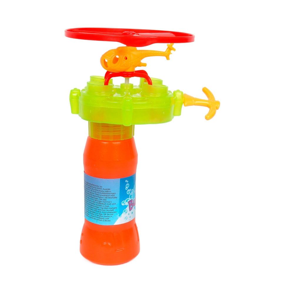 Bubble Helicopter Toy with Launcher and Bubble Bottle