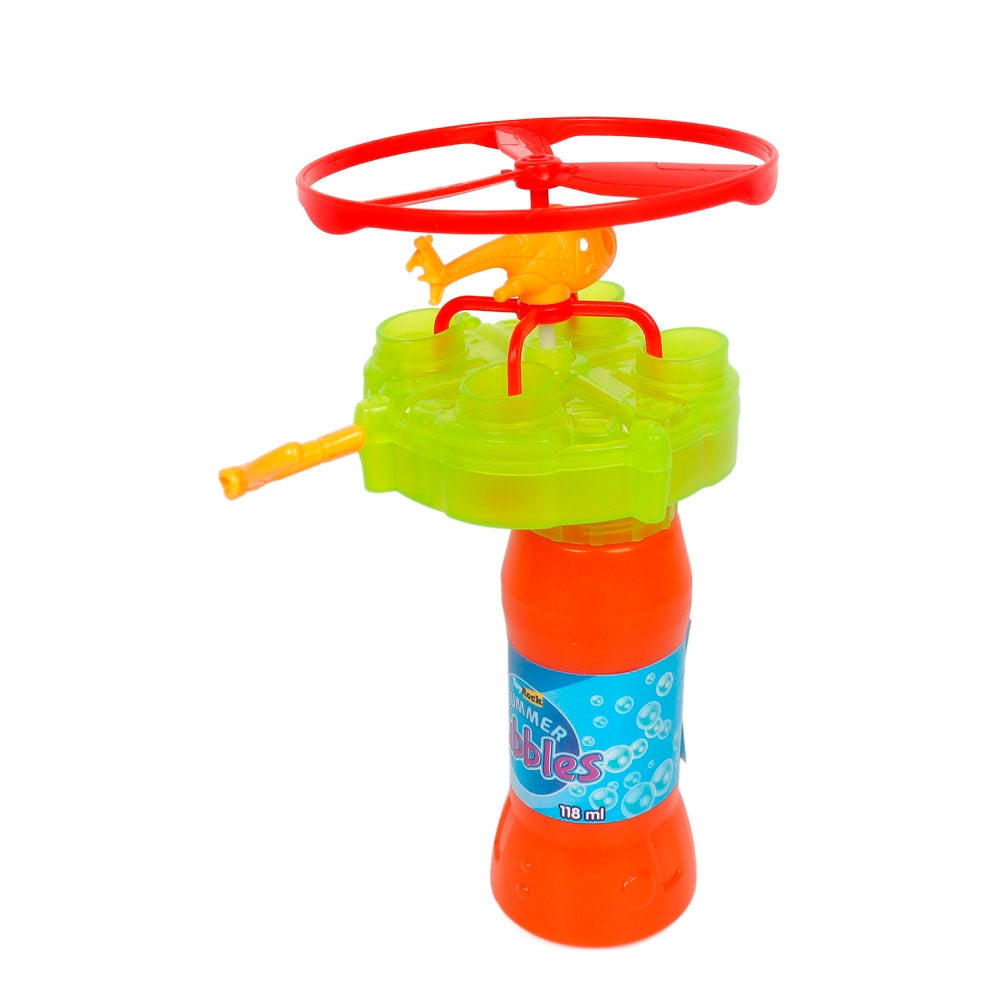 Bubble Helicopter Toy with Launcher and Bubble Bottle