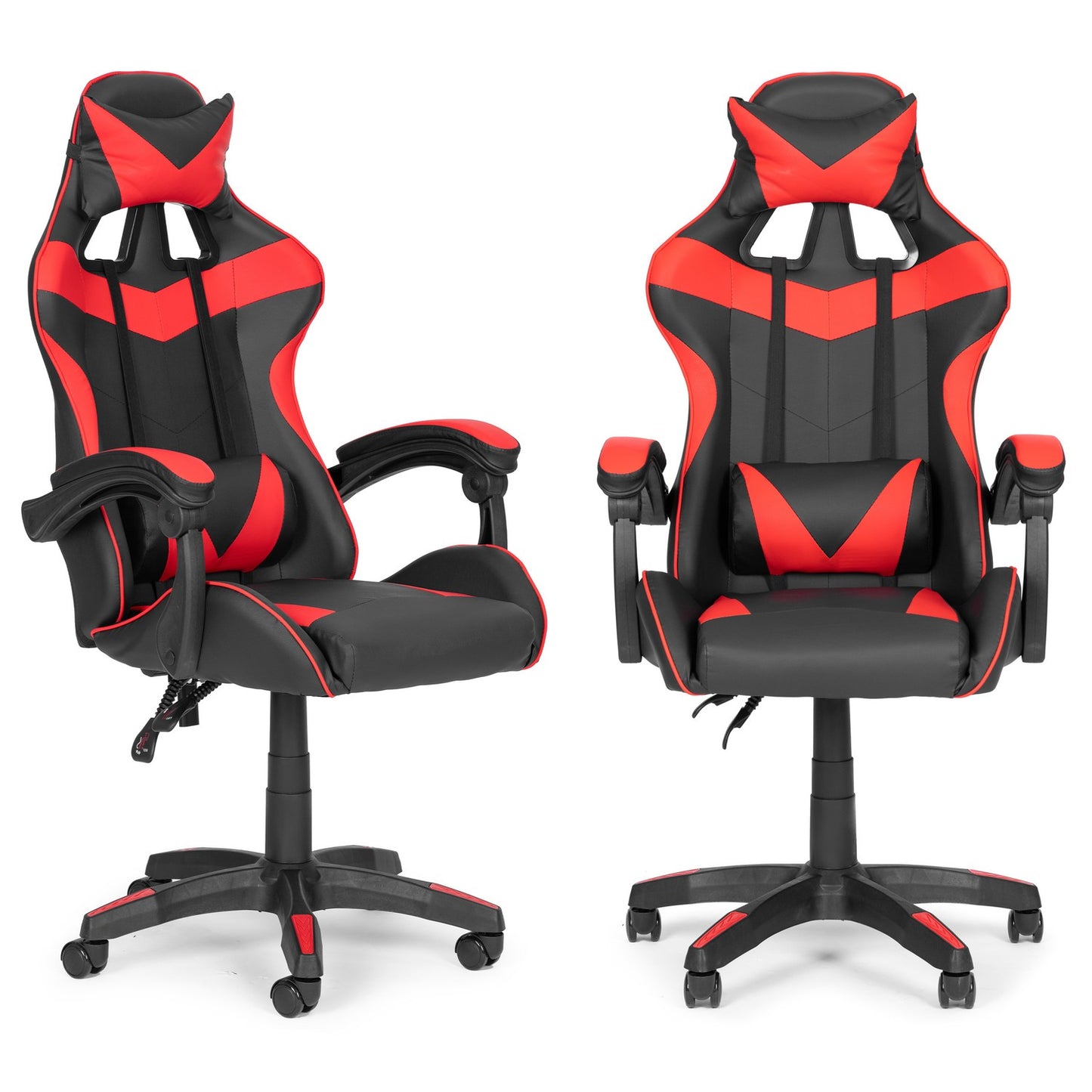 Bucket gaming chair, office chair with adjustment and cushions