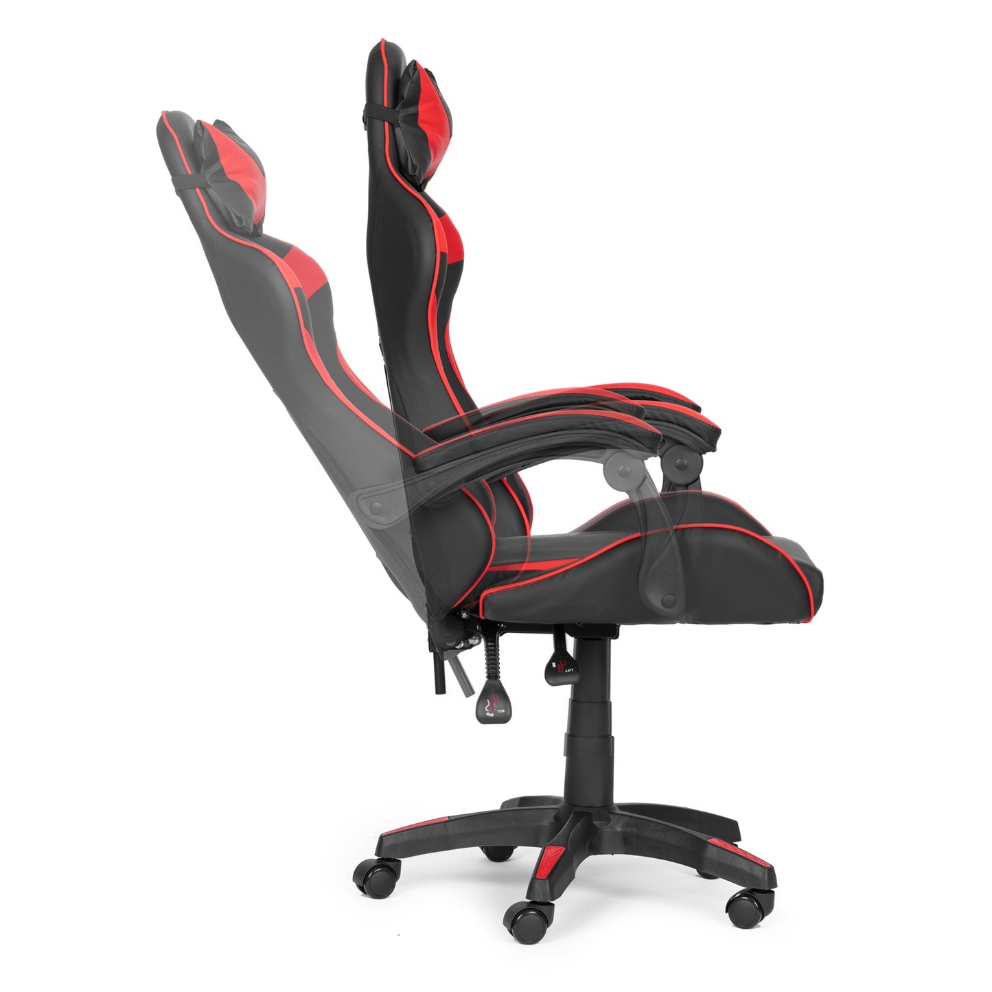 Bucket gaming chair, office chair with adjustment and cushions