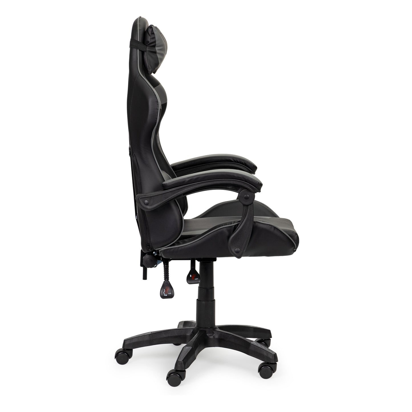 Bucket gaming chair, office chair with adjustment and cushions