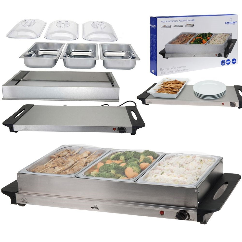 Buffet warmer with 3 Containers - Ideal for Catering
