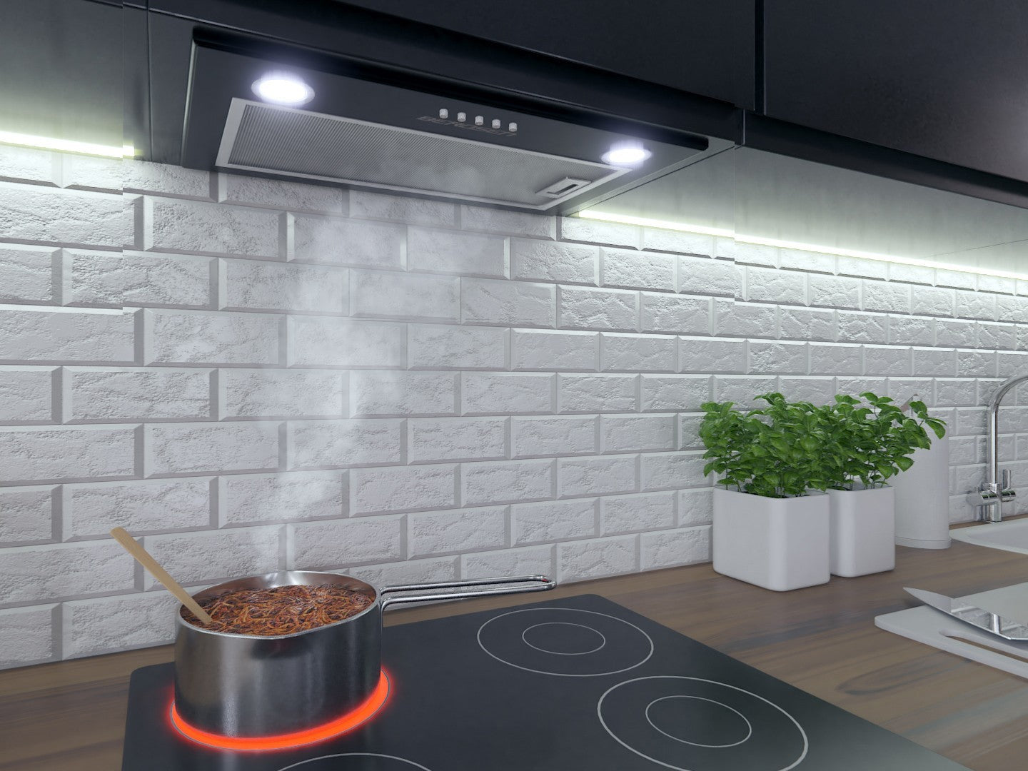 Built-in kitchen hood 52 cm Berdsen BT-232 black