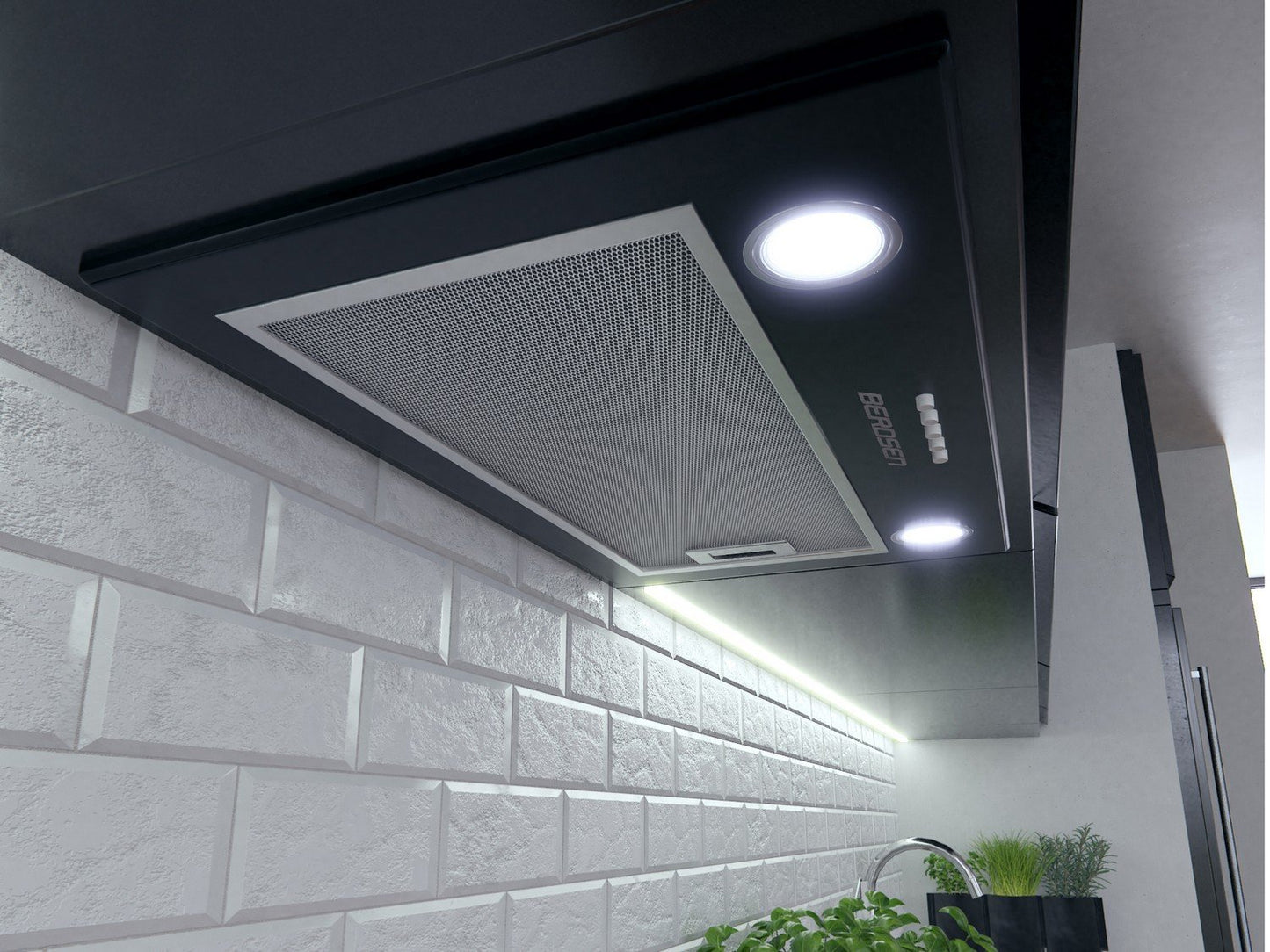 Built-in kitchen hood 52 cm Berdsen BT-232 black