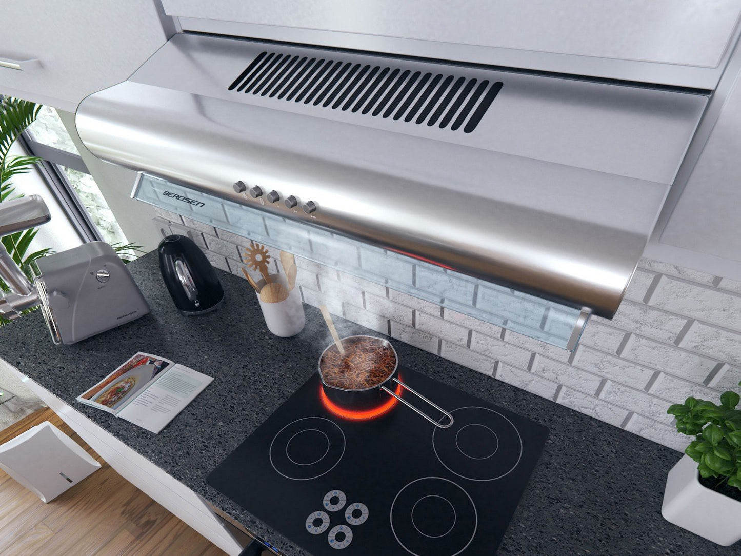Built-in kitchen hood - 60 cm Berdsen BE-10-A Stainless Steel