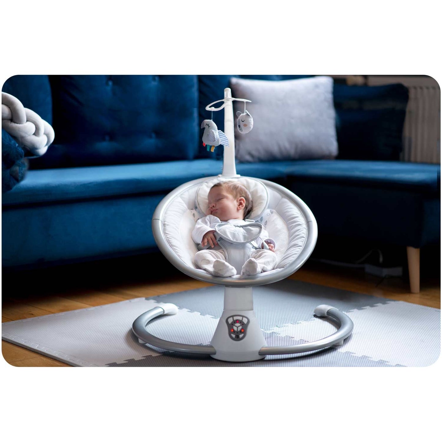 Bujaczek leżaczek multifunctional with automatic rocking white and gray Ricokids 705000