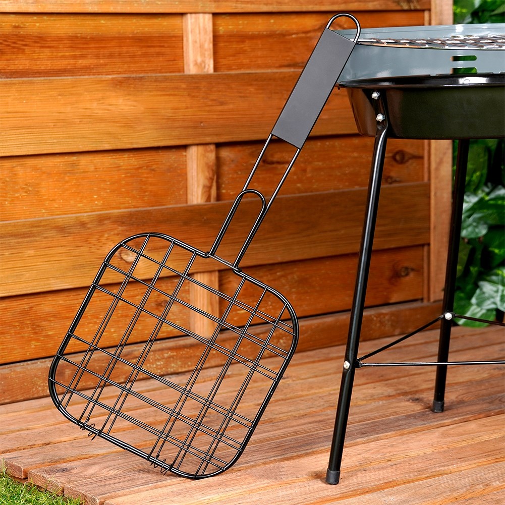 Burger grill grate, metal, black, non-stick, 49x21.1 cm