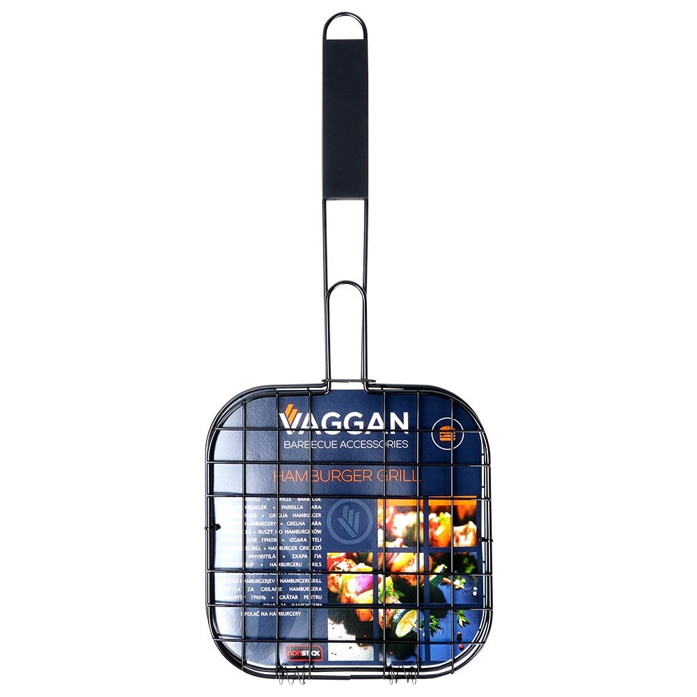 Burger grill grate, metal, black, non-stick, 49x21.1 cm