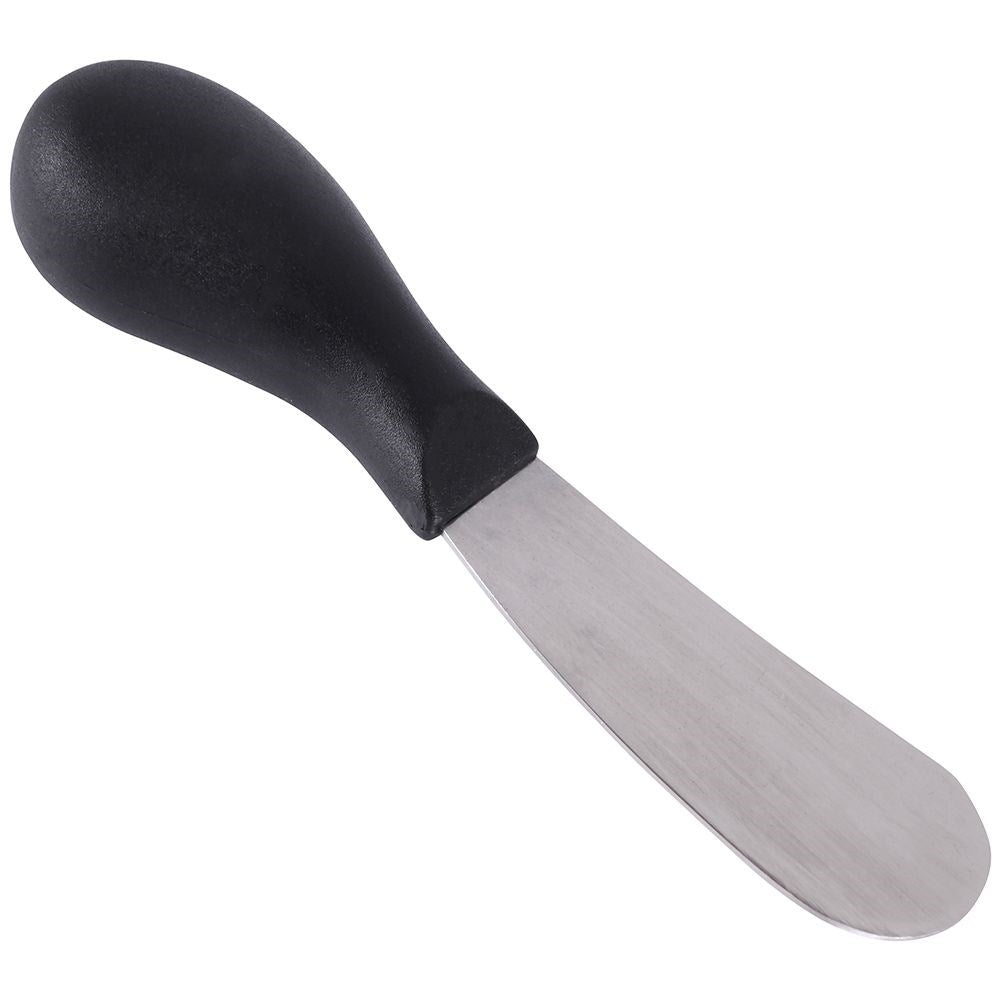 Butter knife in stainless steel with black plastic handle