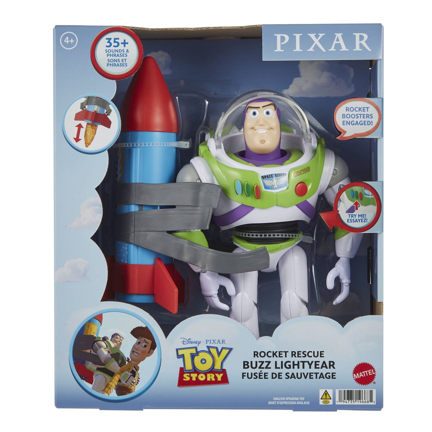 Buzz Lightyear Action Figure with Rocket and Sounds