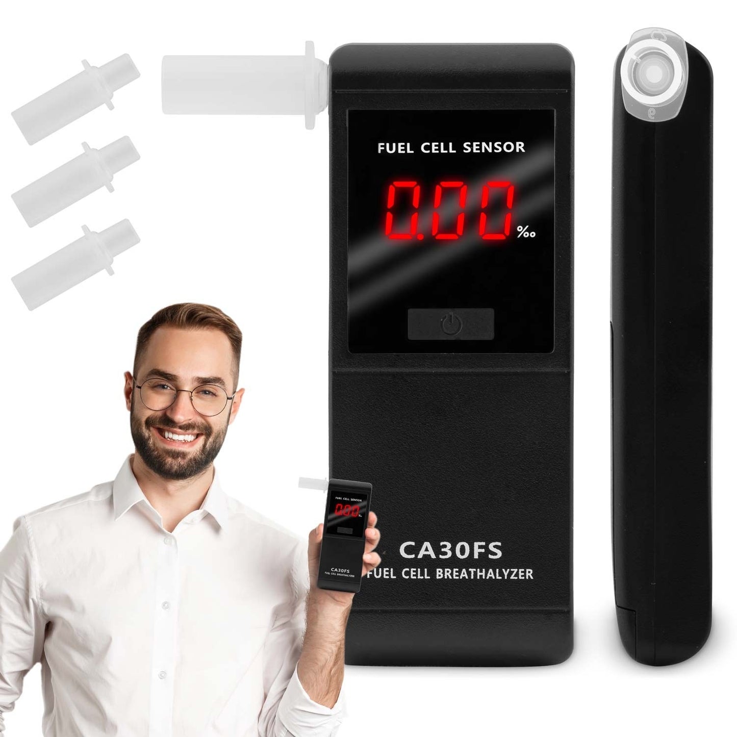CA 30FS electrochemical breathalyzer + mouthpieces