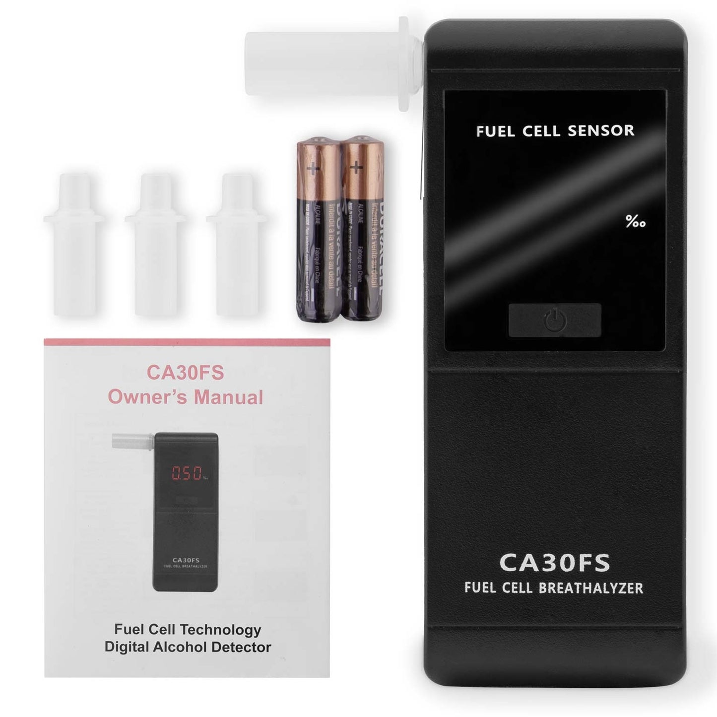 CA 30FS electrochemical breathalyzer + mouthpieces