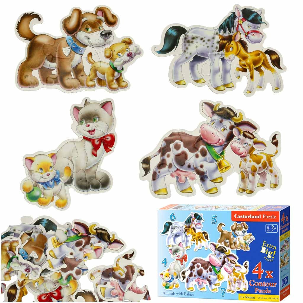 CASTORLAND Puzzle 4in1 Animals with Babies