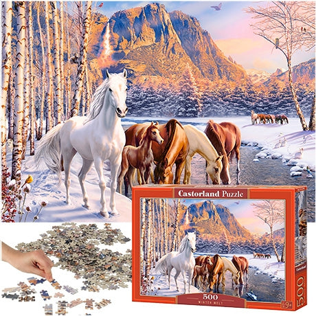 CASTORLAND Puzzle 500el. Winter Melt - Horses winter landscape