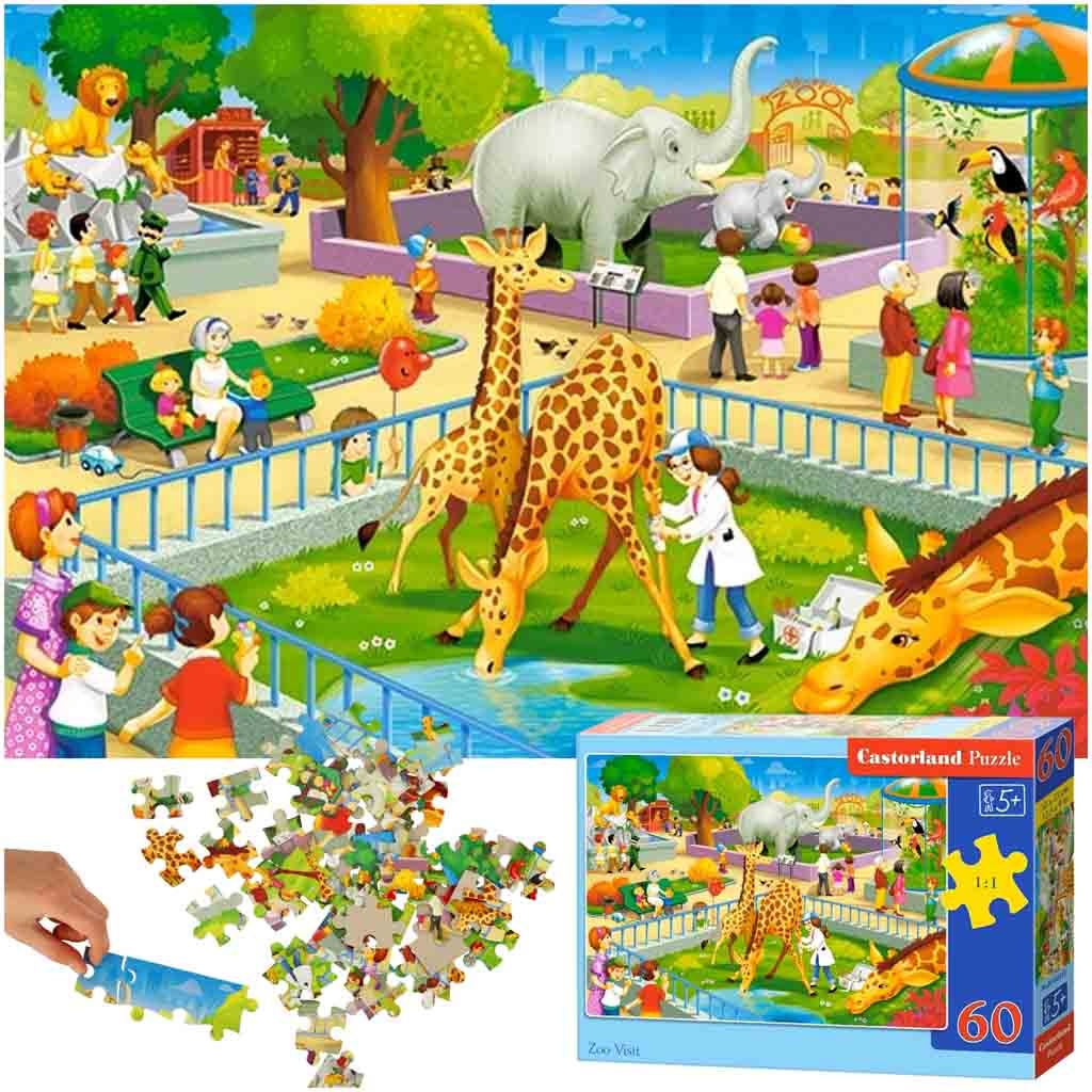 CASTORLAND Puzzle 60el. Zoo Visit - Zoo safari animals 5+