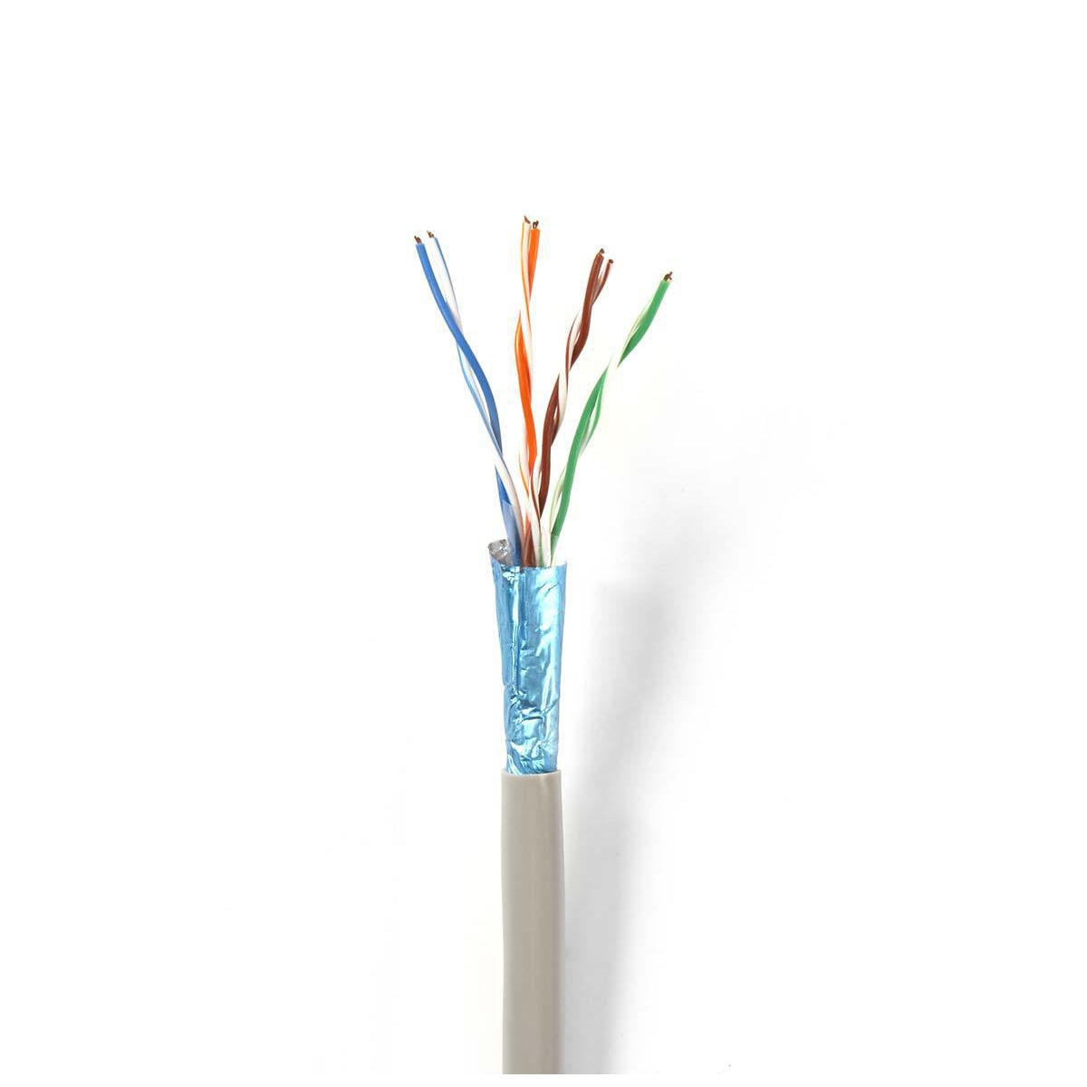 CAT5e Shielded Network Cable, 305m, Solid Copper, Grey