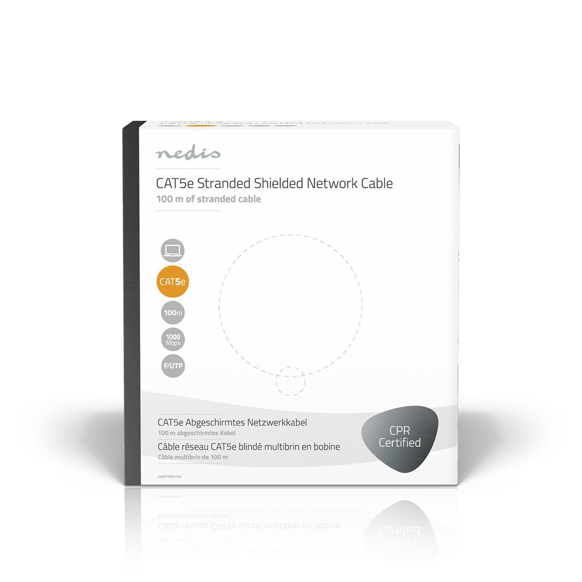 CAT5e Stranded F/UTP Copper Network Cable, 100m, Grey
