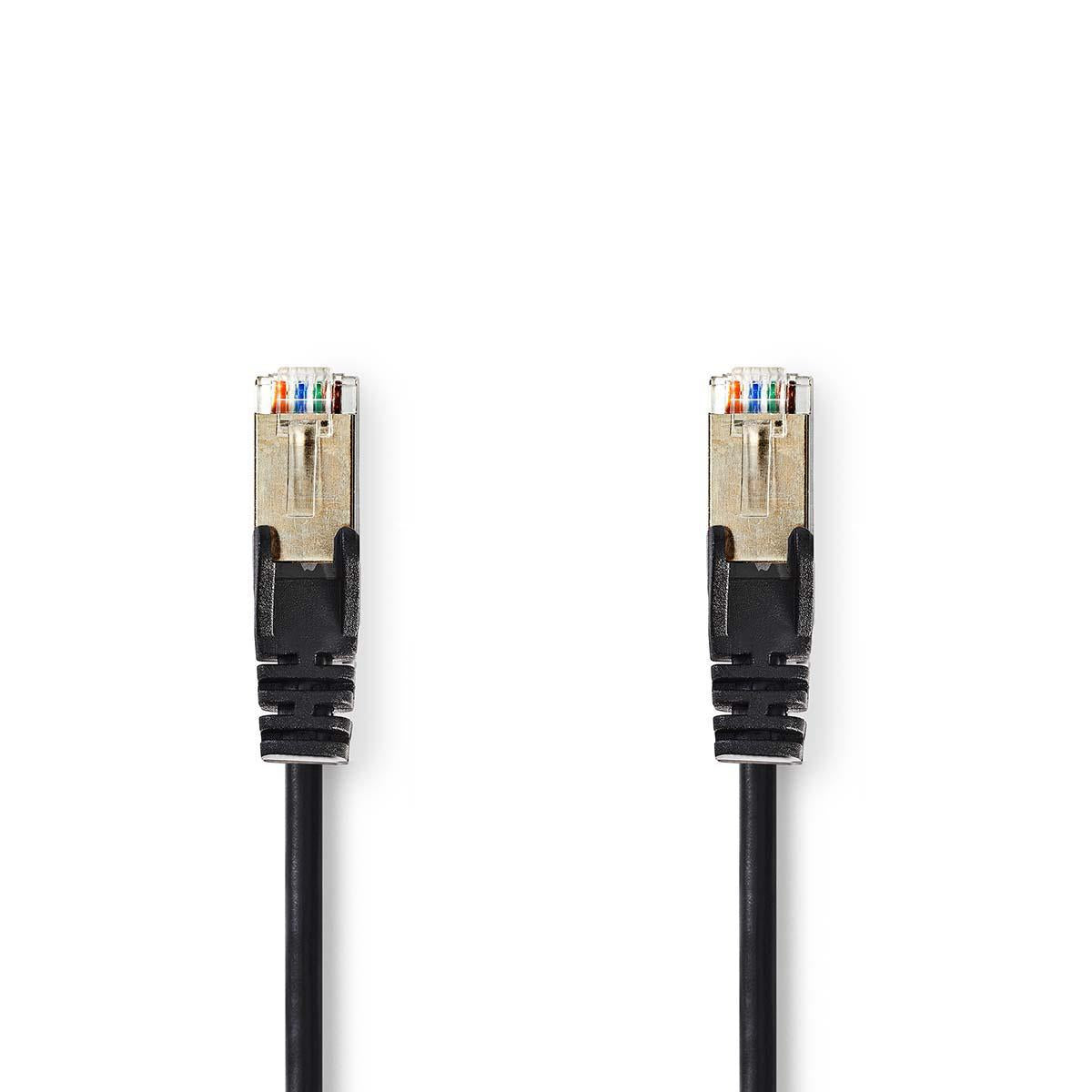 CAT5e network cable | SF/UTP | RJ45 male | RJ45 male | 0.50 m | Round | PVC | Black | Envelope