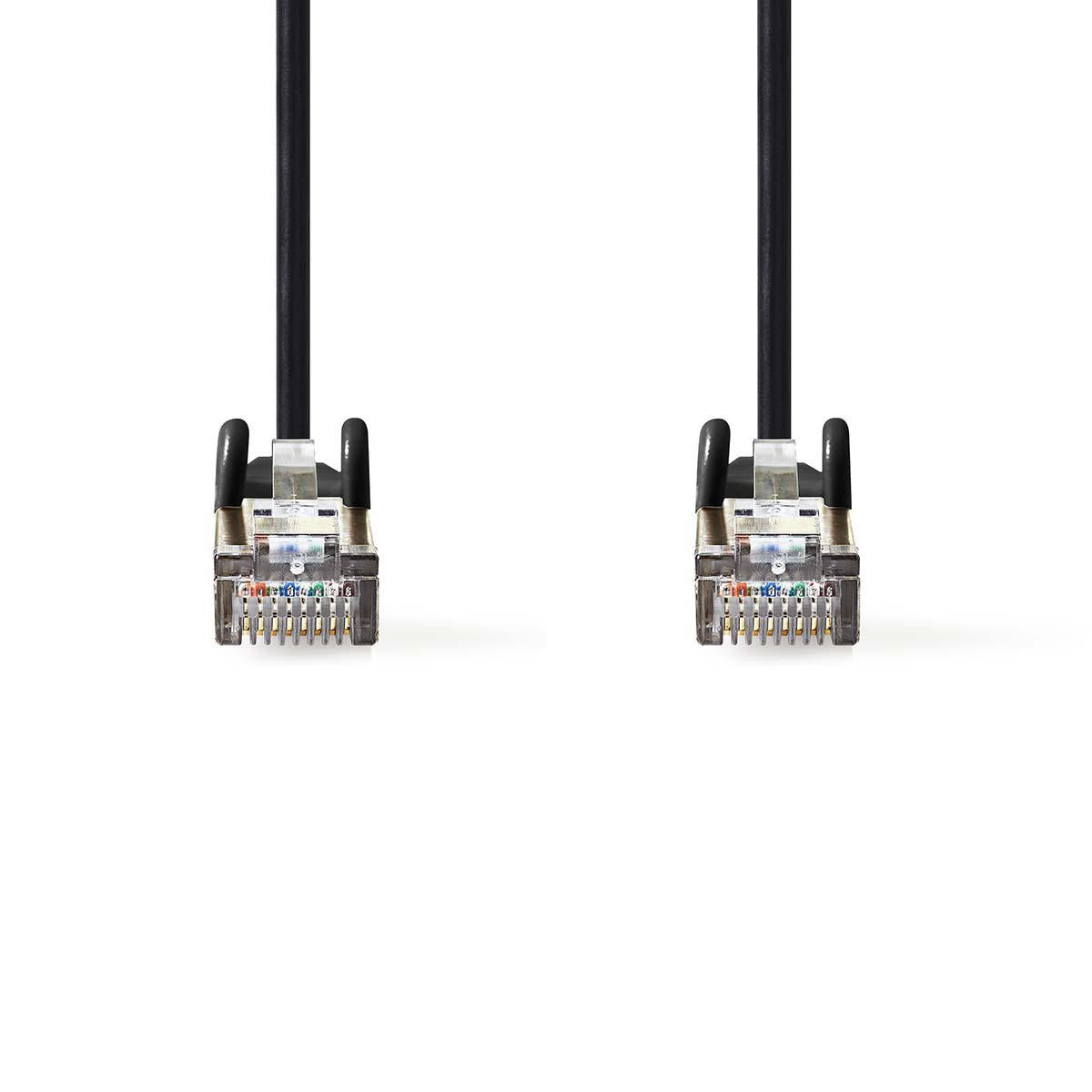 CAT5e network cable | SF/UTP | RJ45 male | RJ45 male | 1.50 m | Round | PVC | Black | Envelope