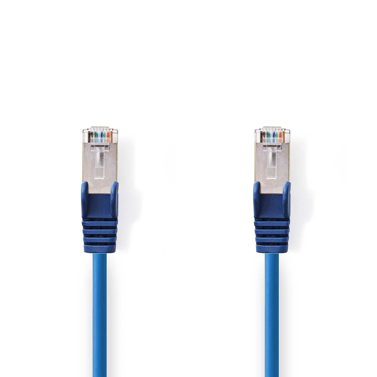 CAT5e network cable | SF/UTP | RJ45 male | RJ45 male | 15.0 m | Round | PVC | Blue | Plastic bag