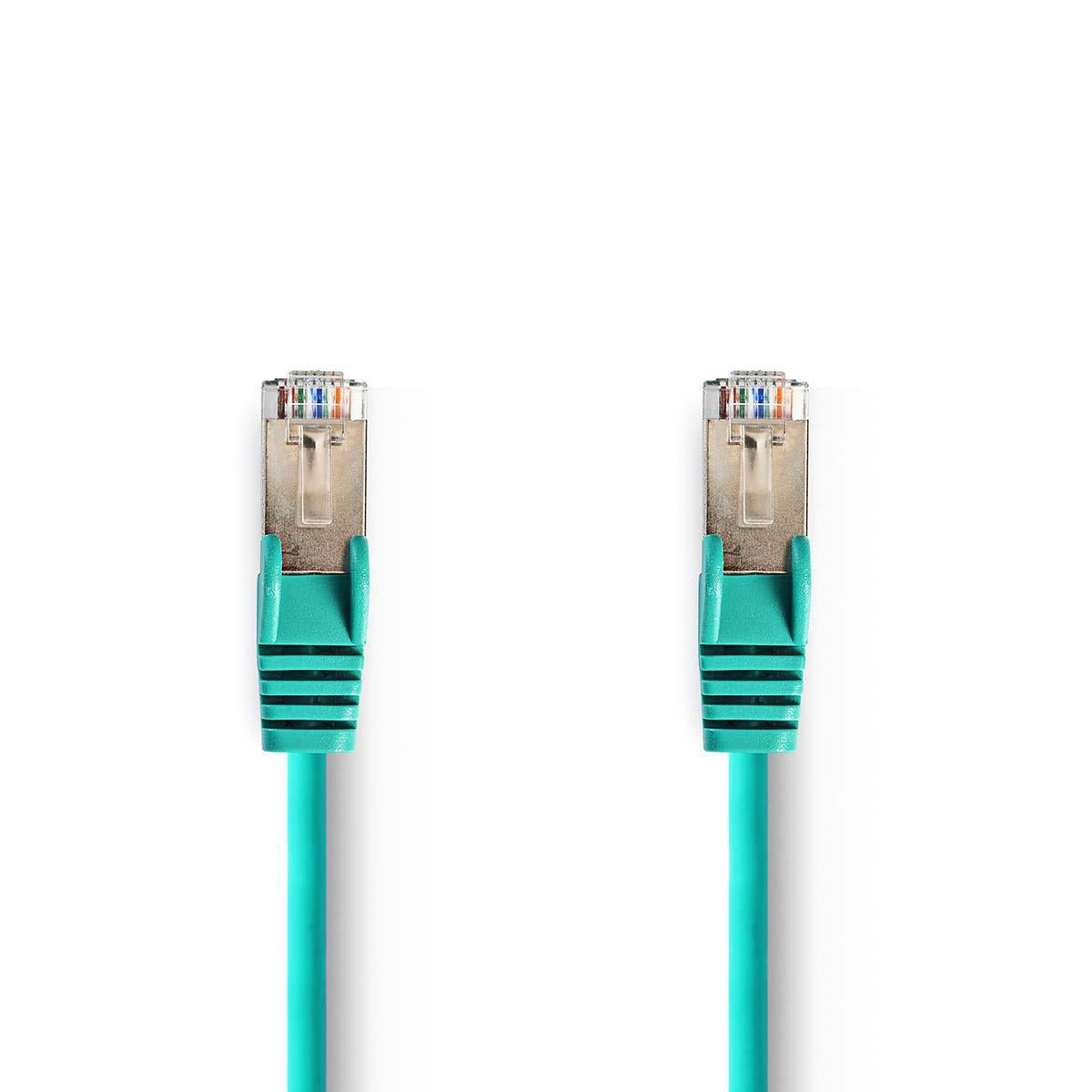 CAT5e network cable | SF/UTP | RJ45 male | RJ45 male | 20.0 m | Round | PVC | Green | Plastic bag