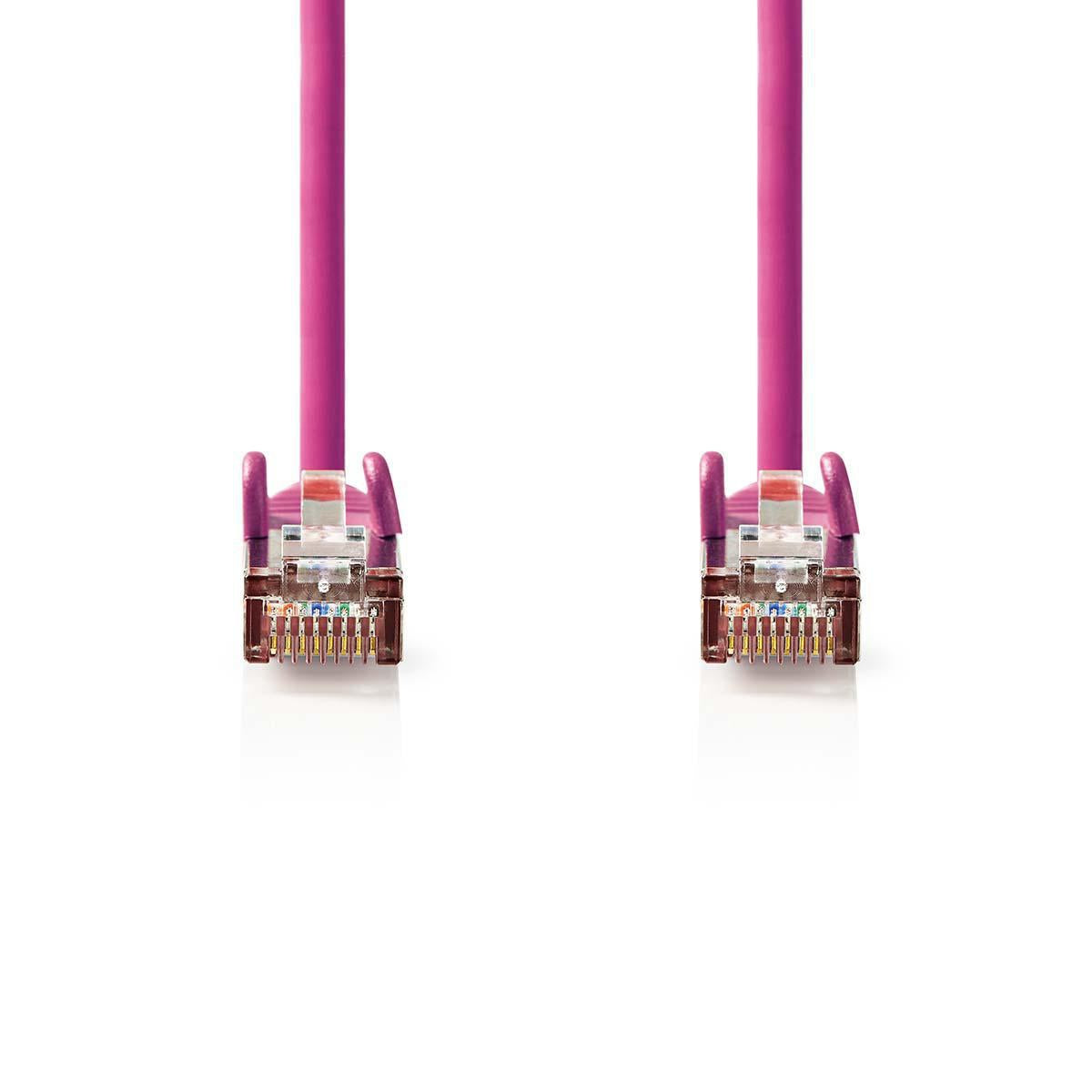 CAT5e network cable | SF/UTP | RJ45 male | RJ45 male | 20.0 m | Round | PVC | Pink | Plastic bag