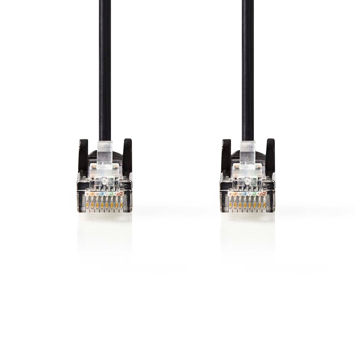 CAT5e network cable | U/UTP | RJ45 male | RJ45 male | 2.00 m | Round | PVC | Black | Label