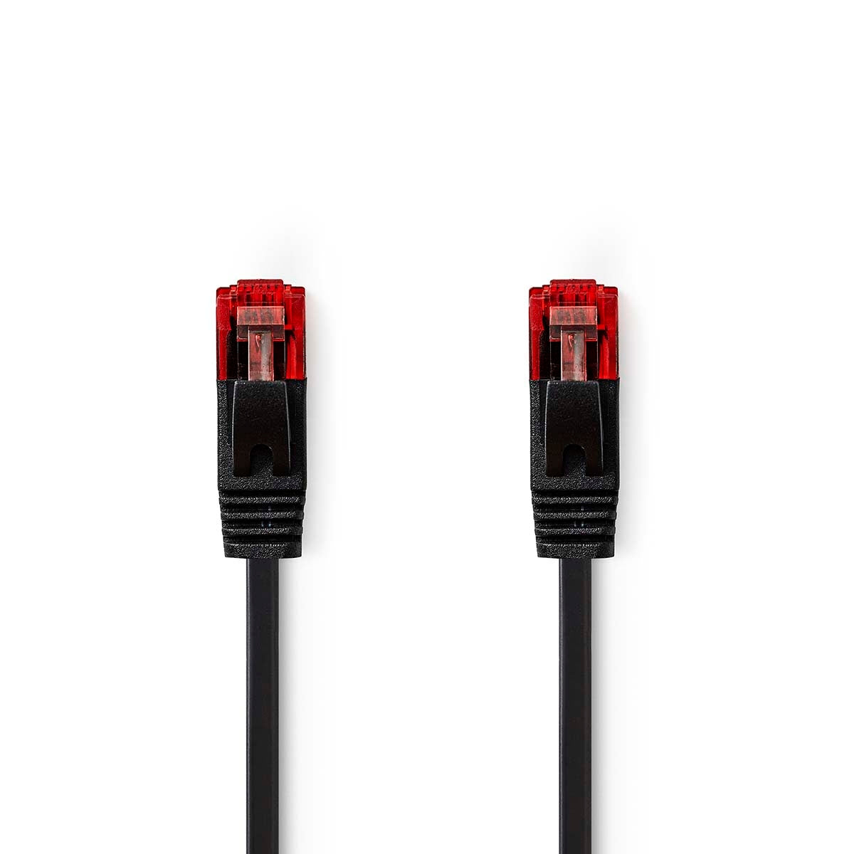 CAT6 Network Cable | RJ45 Male | RJ45 Male | U/UTP | 2.00 m | Snagless | Flat | PVC | Black | Label