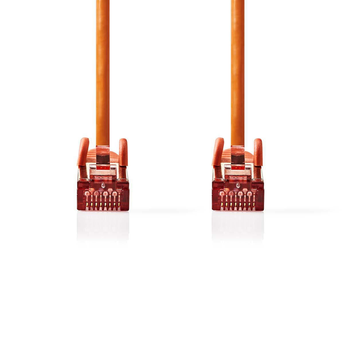 CAT6 Network Cable | RJ45 male | RJ45 male | S/FTP | 0.25 m | Round | LSZH | Orange | Envelope