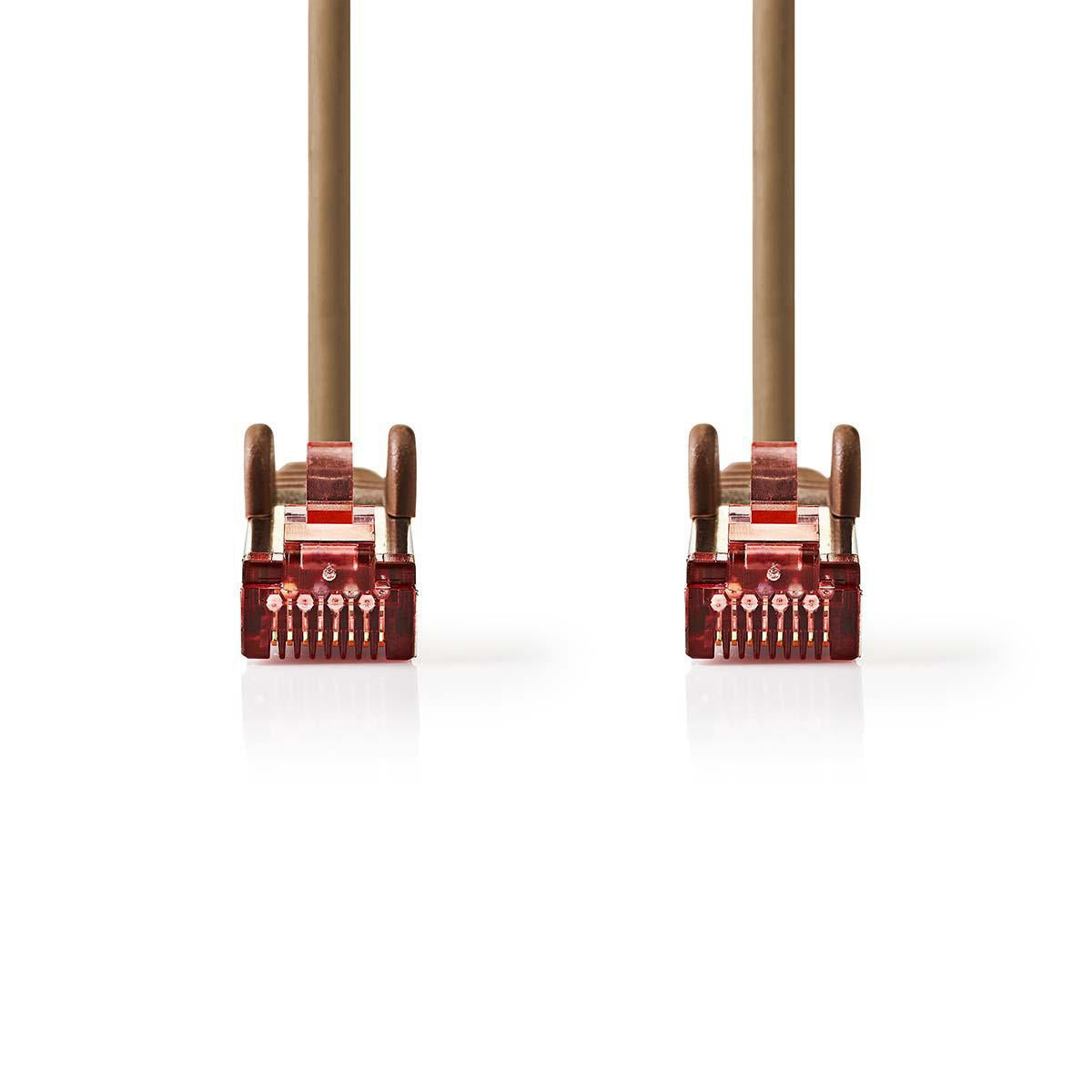 CAT6 Network Cable | RJ45 male | RJ45 male | S/FTP | 10.0 m | Round | LSZH | Brown | Plastic bag