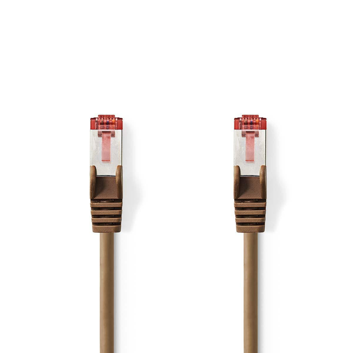 CAT6 Network Cable | RJ45 male | RJ45 male | S/FTP | 2.00 m | Round | LSZH | Brown | Plastic bag