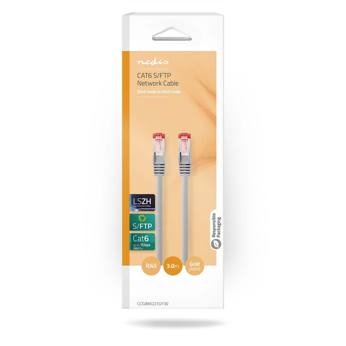CAT6 Network Cable | RJ45 male | RJ45 male | S/FTP | 3.00 m | Round | LSZH / PVC | Gray | Box