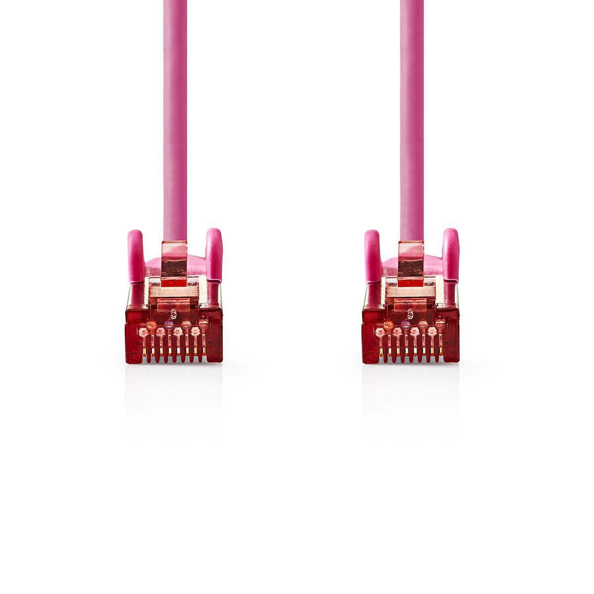 CAT6 Network Cable | RJ45 male | RJ45 male | S/FTP | 7.50 m | Round | LSZH | Pink | Plastic bag