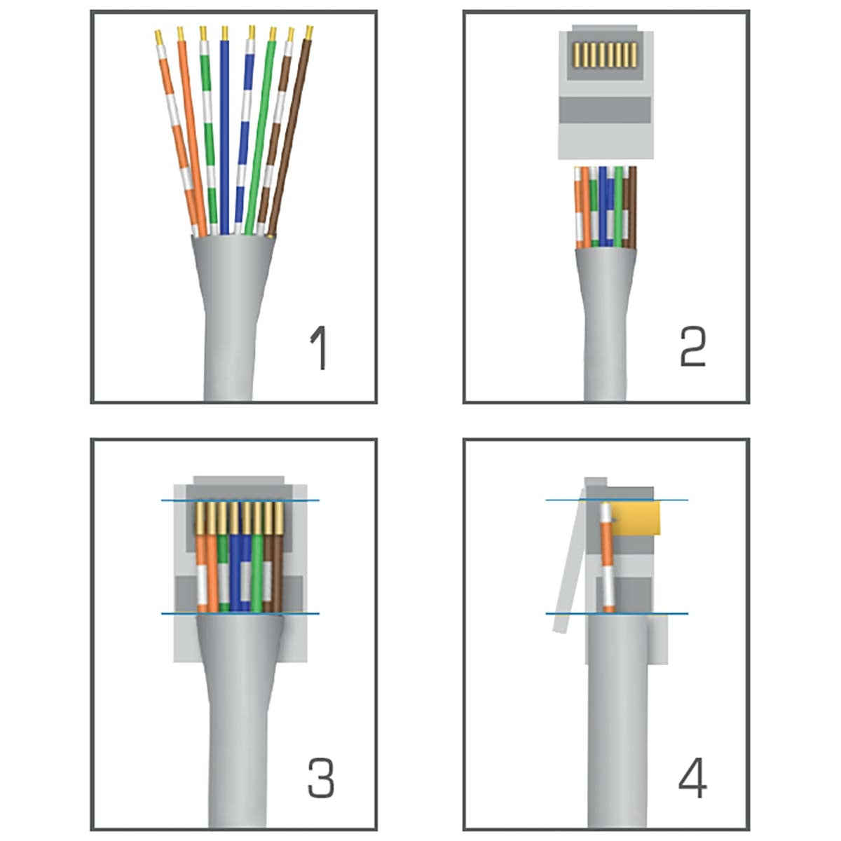 CAT6 RJ 45+T/100 CAT6 data connector RJ45 with white thule - 100 pieces
