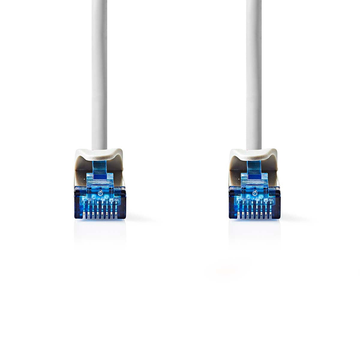 CAT6a Network Cable | S/FTP | RJ45 Male | RJ45 Male | 1.00 m | Snagless | Round | LSZH | Grey | Label