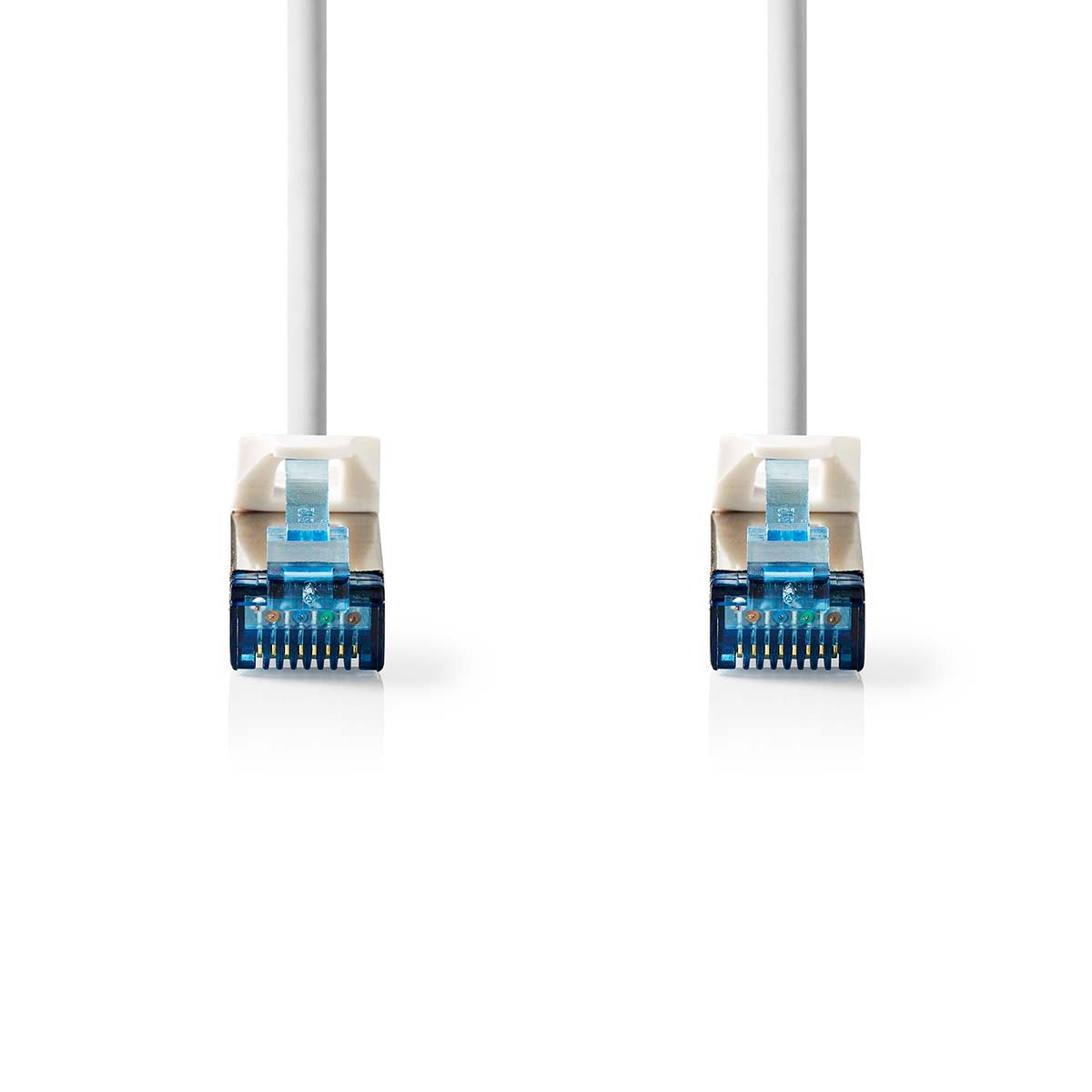 CAT6a network cable | S/FTP | RJ45 male | RJ45 male | 1.00 m | Snagless | Round | LSZH | White | Label