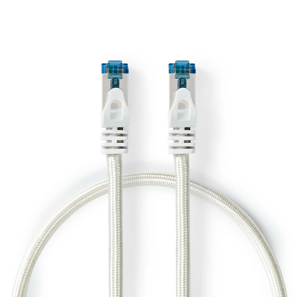 CAT6a network cable | S/FTP | RJ45 male | RJ45 male | 3.00 m | Snagless | Round | Braided / PVC | Silver | Carton with covered window