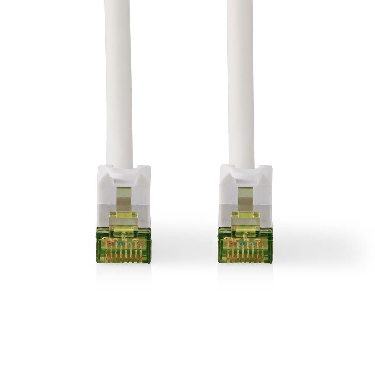CAT7 Network Cable | S/FTP | RJ45 Male | RJ45 Male | 2.00 m | Snagless | Round | LSZH | White | Label