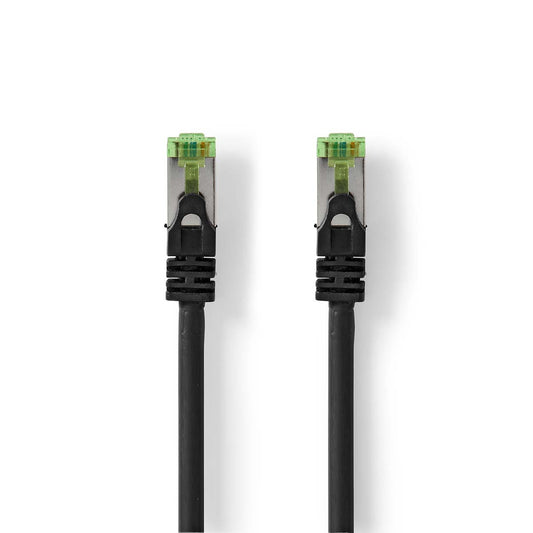 CAT7 network cable | S/FTP | RJ45 male | RJ45 male | 10.0 m | Snagless | Round | LSZH | Black | Envelope
