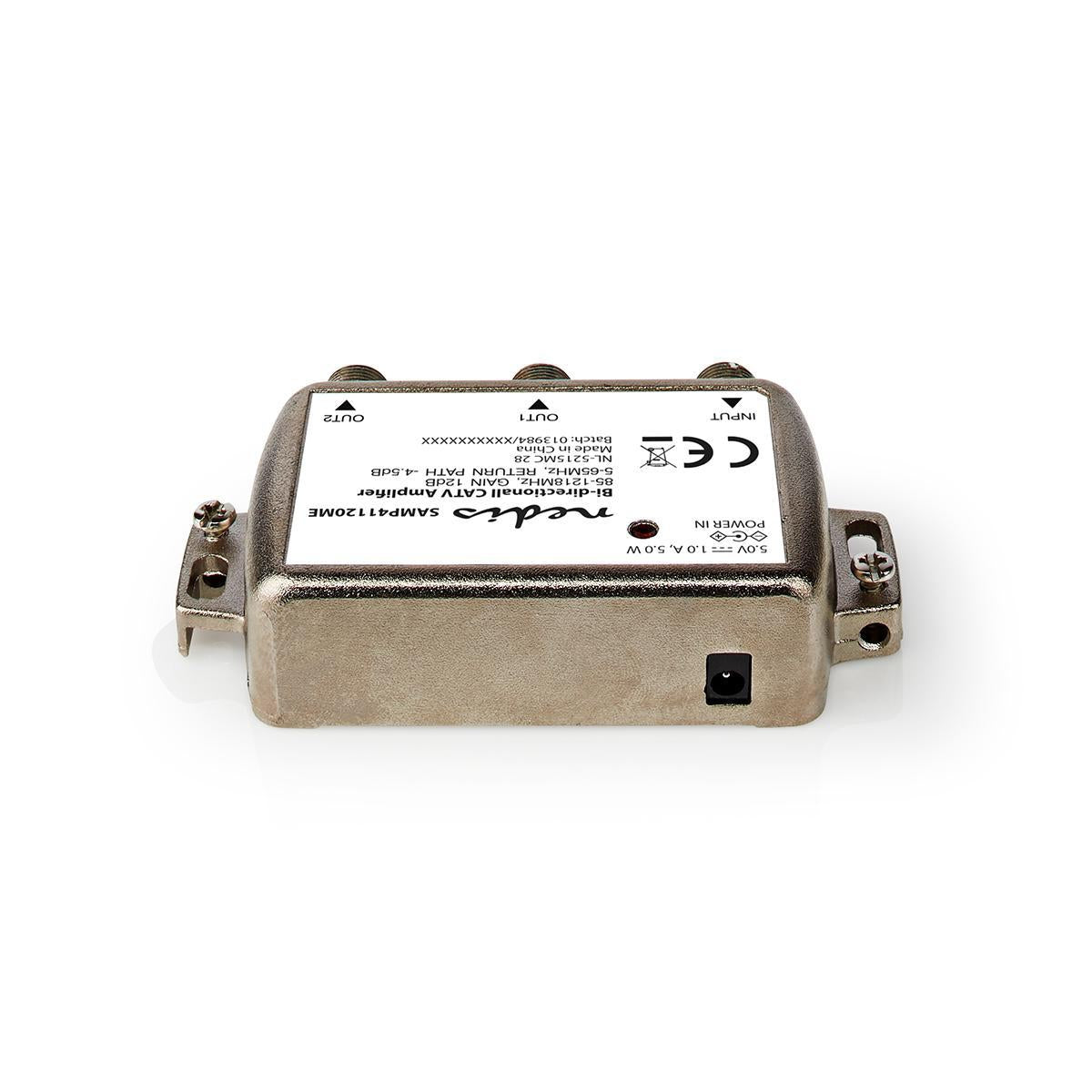 CATV Amplifier | Gain: 12 dB | 85 - 1218 MHz | Number of outputs: 2 | Return route | Silver