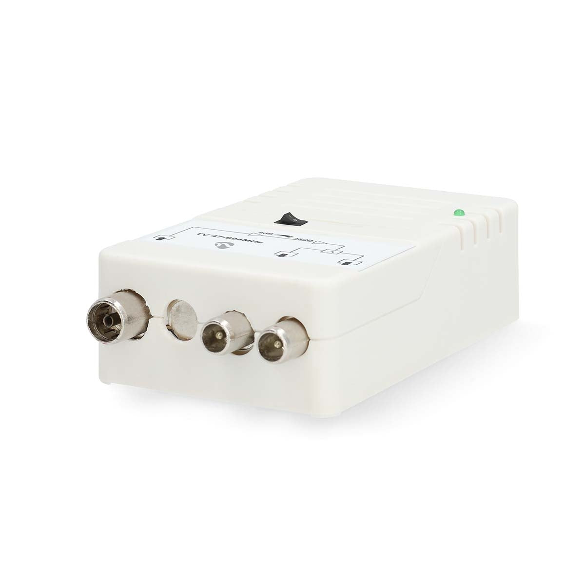 CATV Amplifier | Gain: 25 dB | 47 - 694 MHz | Number of outputs: 2 | Gain control | White
