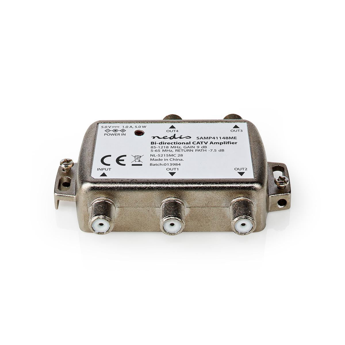 CATV Amplifier | Gain: 9 dB | 85 - 1218 MHz | Number of outputs: 4 | Return route | Silver
