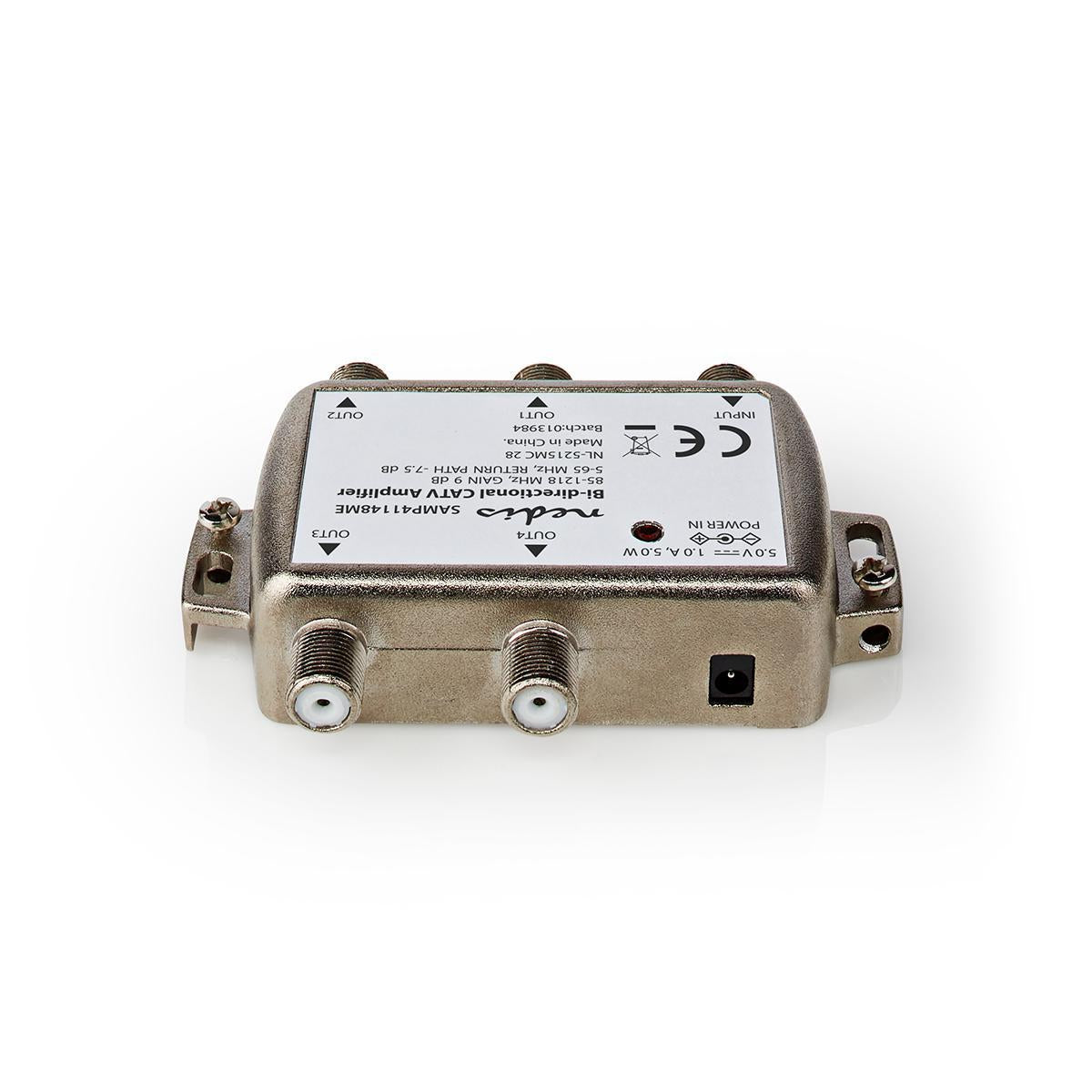 CATV Amplifier | Gain: 9 dB | 85 - 1218 MHz | Number of outputs: 4 | Return route | Silver