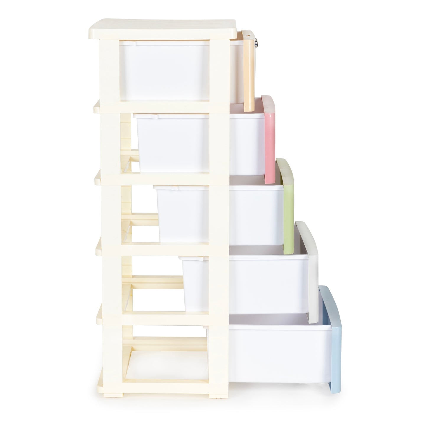 Cabinet organizer with 5 pull-out drawers legs with castors