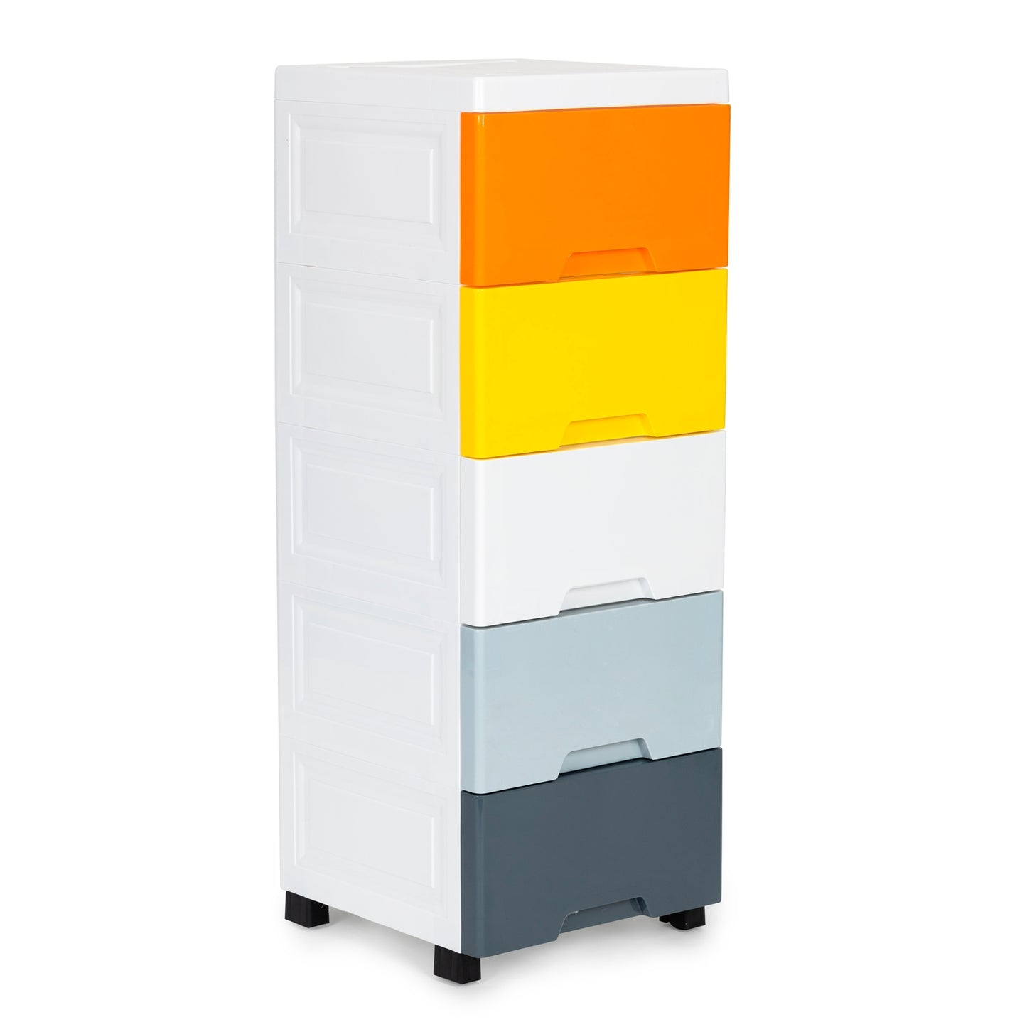 Cabinet organizer with 5 pull-out drawers legs with castors