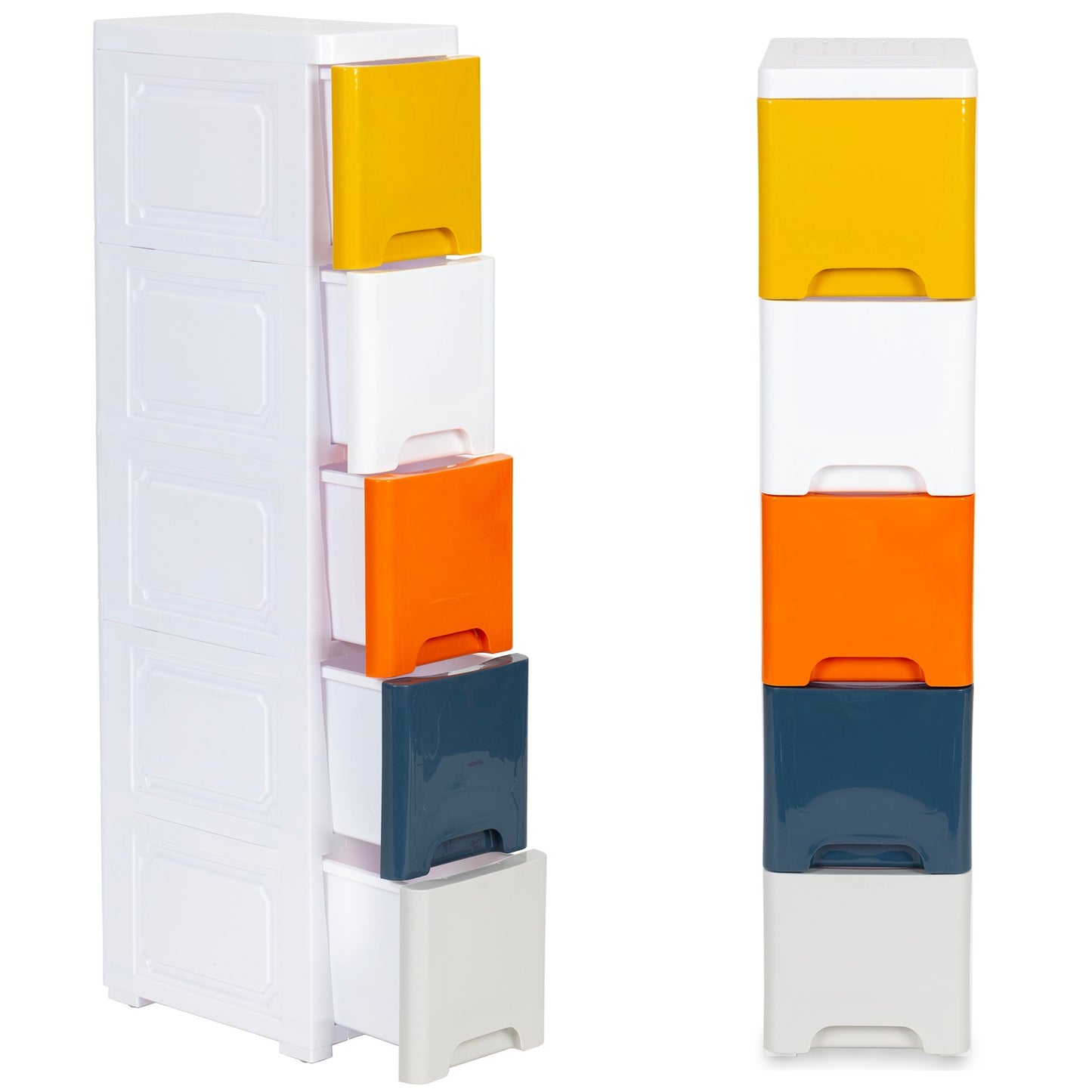 Cabinet organizer with 5 pull-out drawers legs with castors