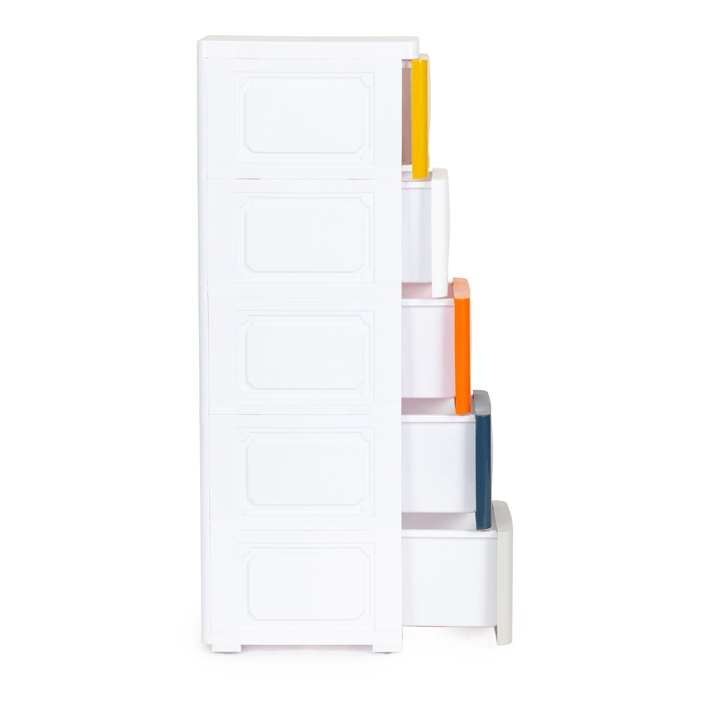 Cabinet organizer with 5 pull-out drawers legs with castors