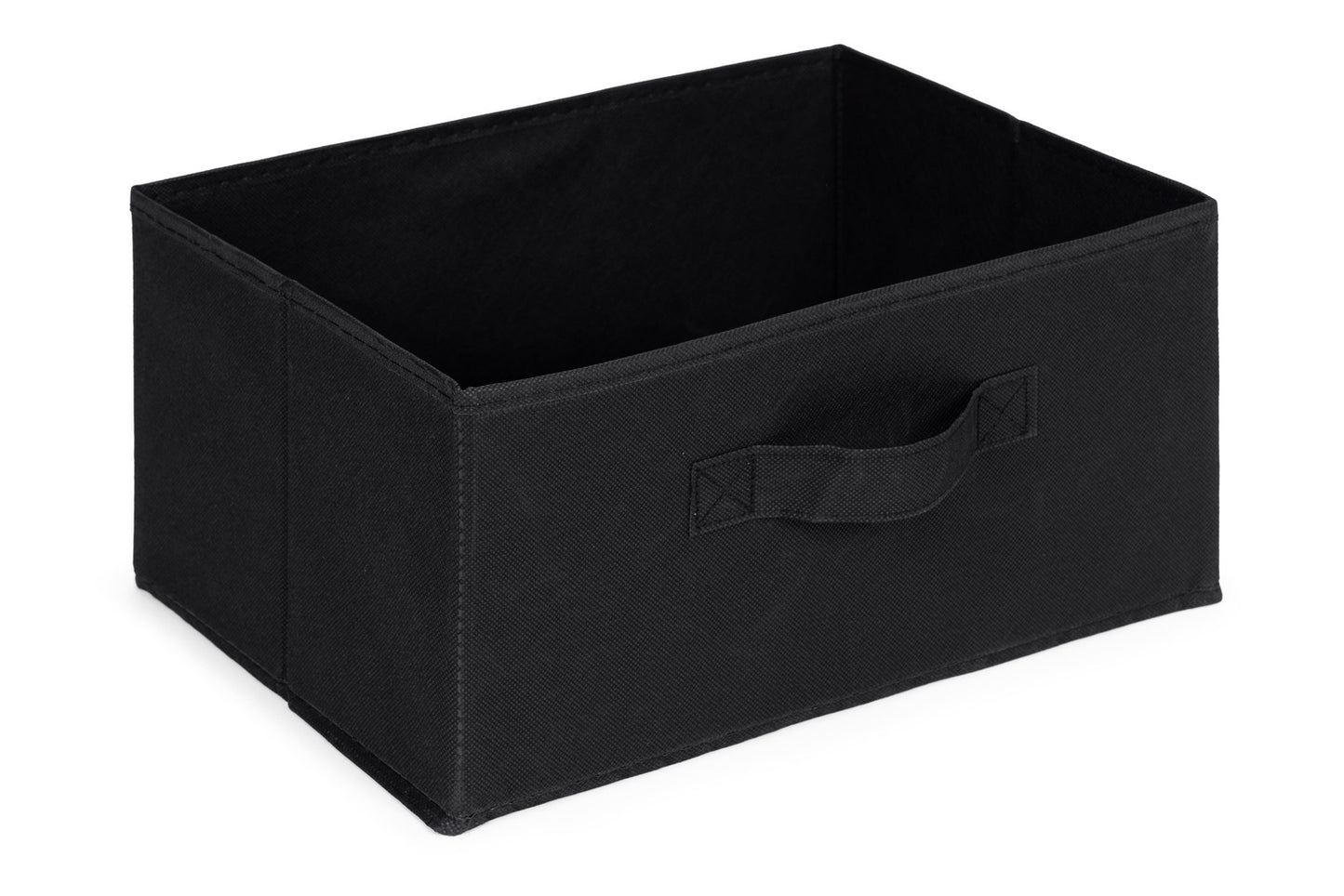 Cabinet shelf organizer, fabric with removable baskets, 3 levels, loft style, black, ModernHome