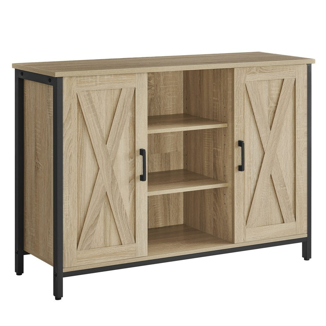 Cabinet with adjustable shelves and legs, Sonoma oak